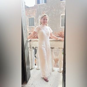 Italian Lace Boho Wedding Jumpsuit